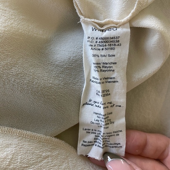 Aritzia Wilfred Silk Blend Long Sleeve Top Size M - Picture 5 of 6